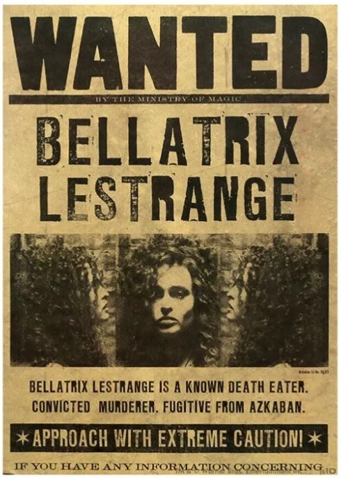 Poster Wanted: Bellatrix LeStrange (Harry Potter)
