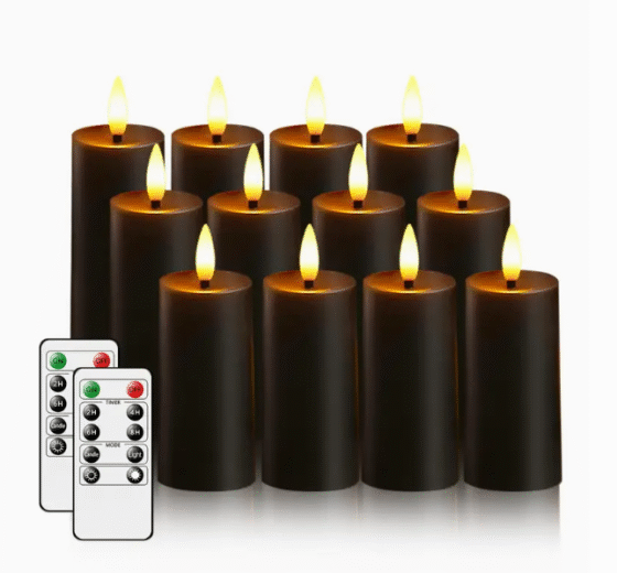 LED kaarsen zwart (verschillende maten)